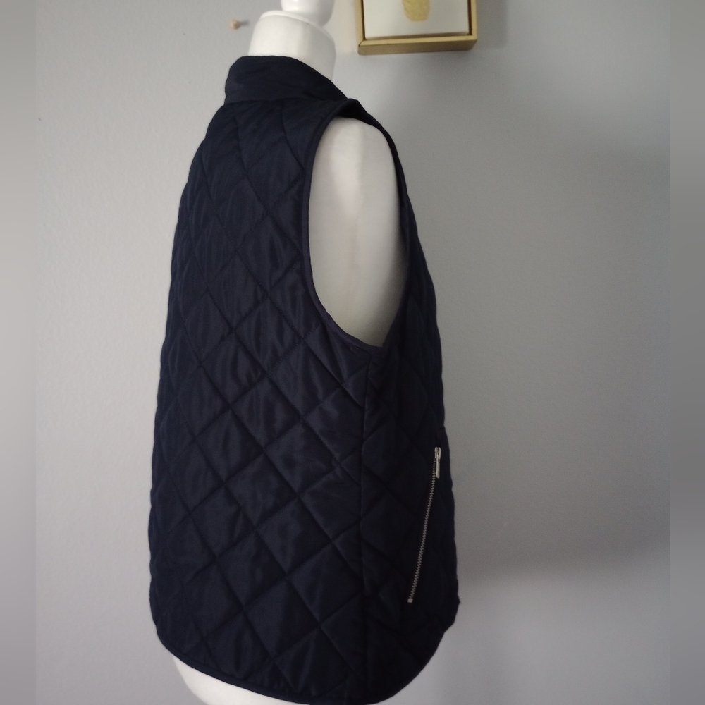 Vest Puffer Lightweight Loft blue Medium zipper front 2 Pockets good condi - Picture 5 of 6